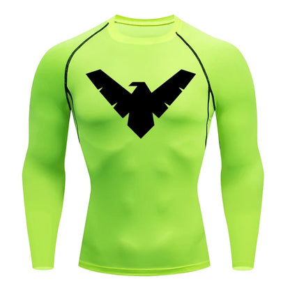 Summer Short Sleeve Compression Shirt Men Sports Top Running T Shirt Quick Dry Gym Workout Clothing Sun Protection Long Sleeve