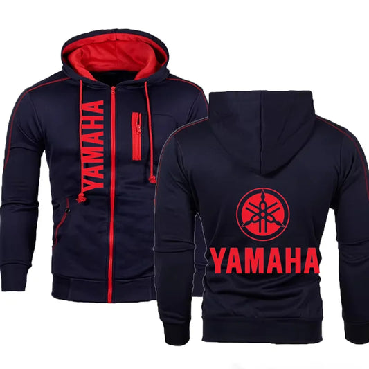 Mens yamaha hoodie Yamaha Logo Print Motorcycle Jacket Pullover Hooded Sweatshirt Biker Jacket Yamaha Racing Jacket Zipper Hoody