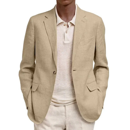 Spring Autumn Men's Single Button Blazers Solid Smart Casual Turn Down Collar Suit Outwear Male Slim Fit Fashion Blazer Coat Man