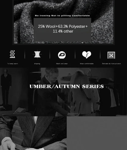 Brand 2026 Winter Coat Mens Chinese Stand Collar Solid Coats for Man Autumn and Winter Business Casual Woolen Jacket