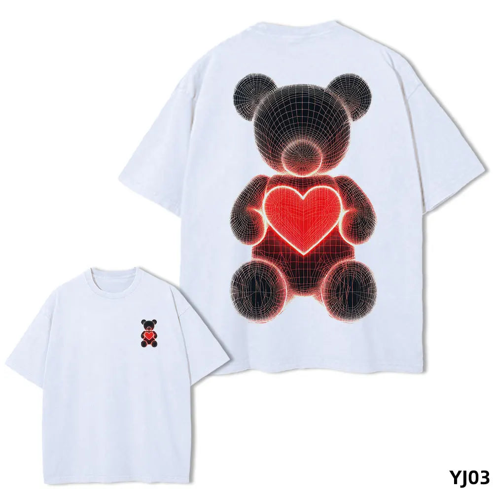 Anime Pain Printed T Shirt Men Retro Washed 100% Cotton Tops Tees Harajuku Tshirt 2023 Streetwear Hip Hop Male T-shirts
