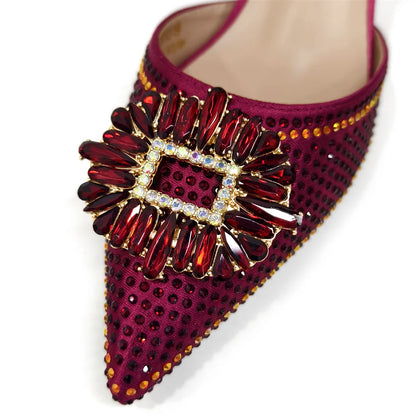 2025 Luxury Italian Design Women's Party Heels and Matching Handbag Set - Perfect for African Weddings and Special Occasions