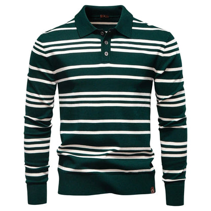 2025 Color Block Polo Men Striped Long Sleeve New Autumn Designer Social Business Premium T-shirts Male