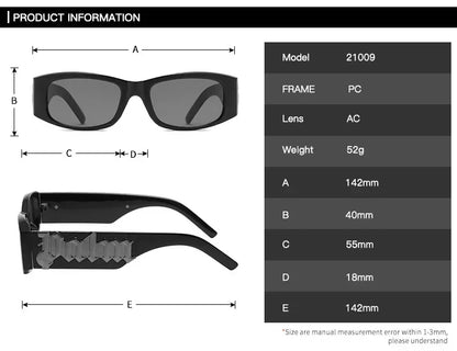 2024 Vintage Luxury Square Sunglasses Women Fashion Letters Sun Glasses Classic Retro Shades Outdoor Travel Male Eyewear UV400