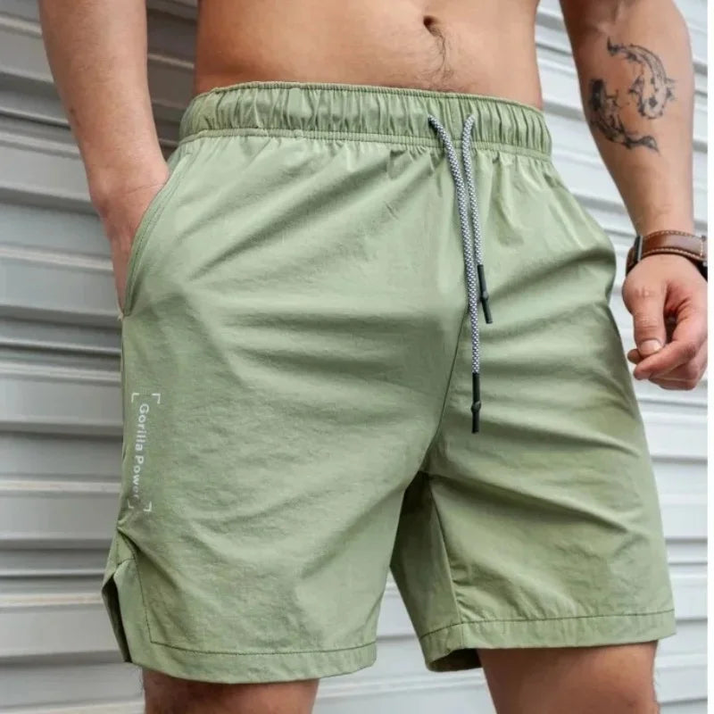 summer Men Shorts Light Weight Thin printing breathable Short Pants Fitness Men Casual Shorts Quick-drying Drawstring Shorts