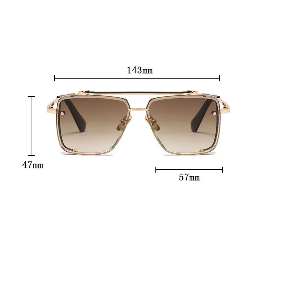 Metal Punk Sunglasses For Men Vintage Square Fashion Glasses 2024 Vacation Sunglasses Women Trendy Gafas De Sol Hombre Zonnebril