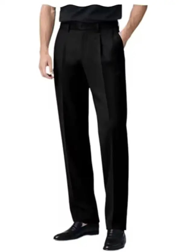 Men's Dress Pants Premium Chinos Business Pleated Wide-Leg Versatile Formal Casual Trousers Daily Office Banquet Wedding Summer