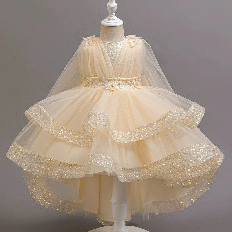 Fashion Solid Princess Dress Girls Lace Mesh Sleeveless Flower Girl Dresses Summer Children Clothing Girls Dress 1-10 Years