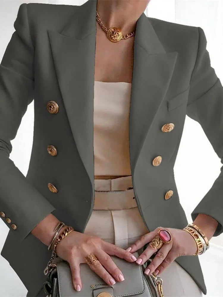Women's Korean Fashion Long Sleeve Blazer Casual Loose Office Coat Spring Autumn Versatile New Clothing
