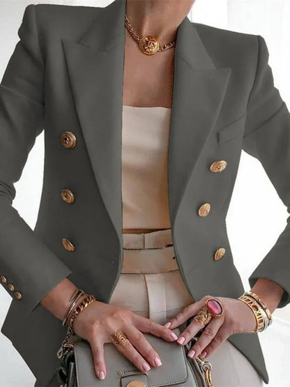 Women's Korean Fashion Long Sleeve Blazer Casual Loose Office Coat Spring Autumn Versatile New Clothing