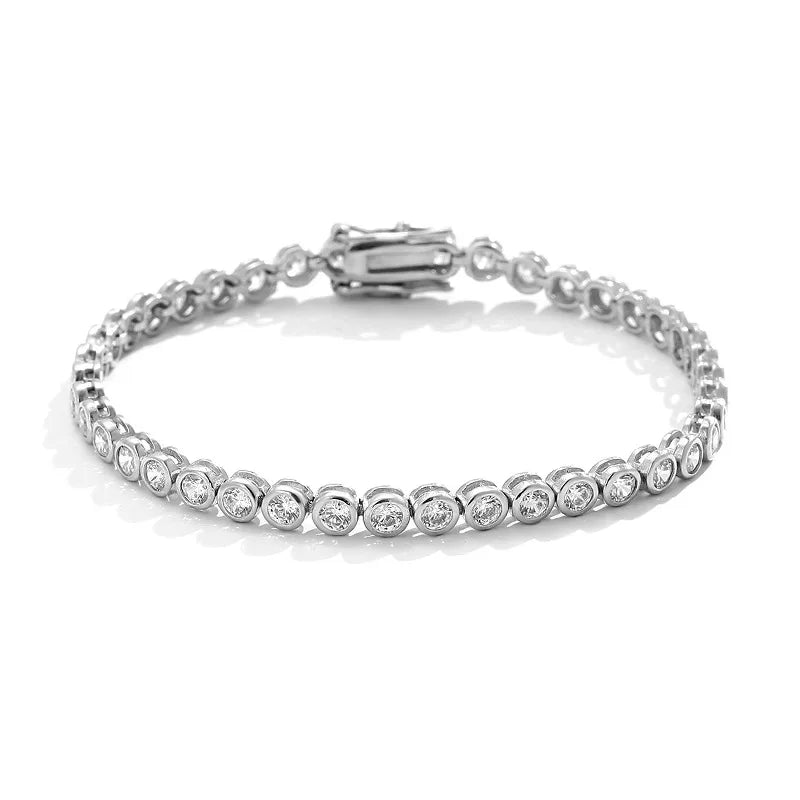 Sparkling Real Bubble 2/3mm D Color Full Moissanite Tennis Necklace for Women S925 Silver All Diamond Neck Chain Necklaces