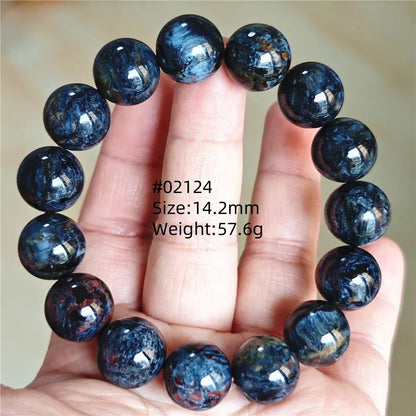 Natural Blue Pietersite Bracelet Women Men Beads Round Beads Chatoyant Cat Eye Fire Pietersite Namibia AAAAAA