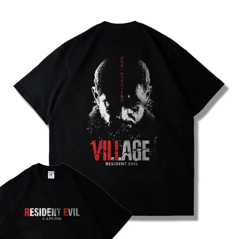 Game PS5 Resident Evil 4 Remastered Short Sleeve T-shirt Men's and Women's Loose Clothes Leon Printed Harajuku Y2k Top