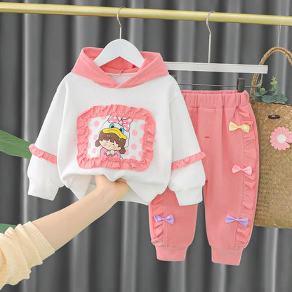 New Spring Autumn Baby Clothes Children Girls Cute Hoodies Pants 2Pcs/Sets Toddler Casual Costume Infant Outfits Kids Tracksuits