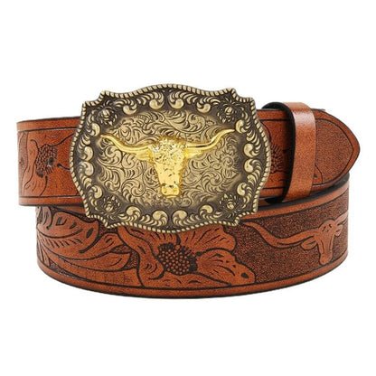 Western Cowboy Belt jeans pin buckle belt fashion belt 100-110-120cm carved belt men and women available trend belt