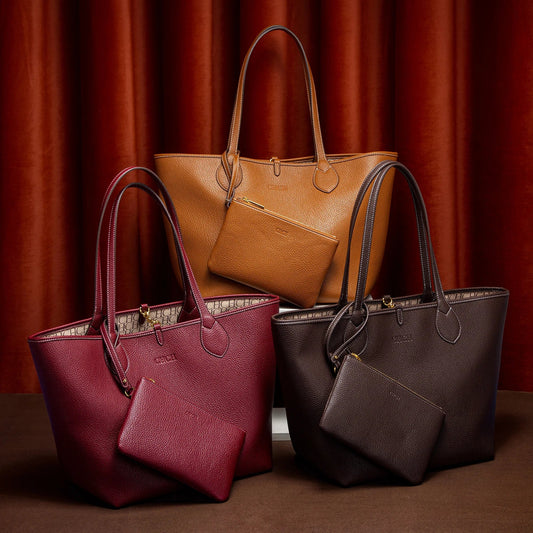 Women's Tote Bag 2025 Autumn New Coffee Color Handbag Double sided Mother Child Casual Shopping Bag