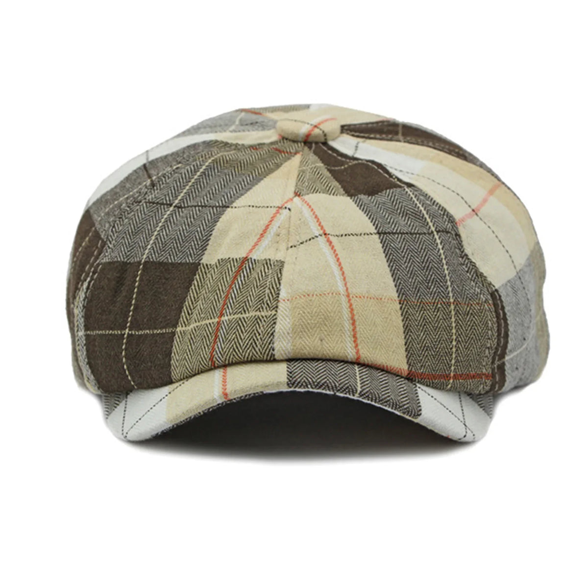 Plaid Beret Hat Short Brim Thin Lightweight Unisex British Retro Artist Cap for Men Women Fashion Accessories