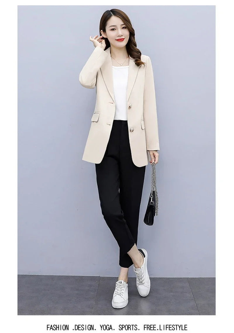 Spring Autumn Office Lady Blazer For Women 2025 Long Sleeve Slim High Quality Blazers Mujer Coats Jacket Winter Clothing Outwear