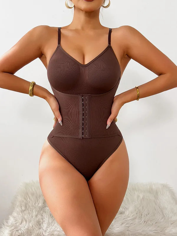 New Firm Tummy Control Thong Bodysuit Shapewear With Zipper Belt Women Fajas Body Shaper Waist Trainer Slim Cincher Corset Tops