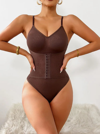 New Firm Tummy Control Thong Bodysuit Shapewear With Zipper Belt Women Fajas Body Shaper Waist Trainer Slim Cincher Corset Tops