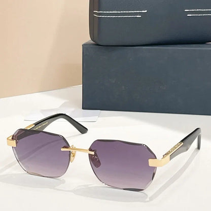 Rimless Luxury Sunglasses Gradient Square Handmade Germany Top Quality Designer Fashion Trendy UV400 Men Women Gafas