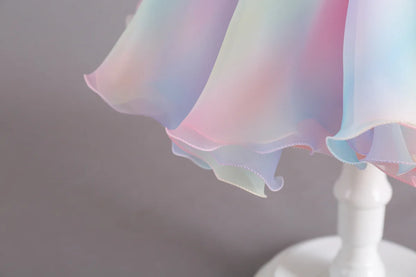 Rainbow Tutu Girls Party Dress Pageant Children Costume Princess Kids Bridesmaid Clothes For Birthday Wedding Gowns Vestidos 1-6