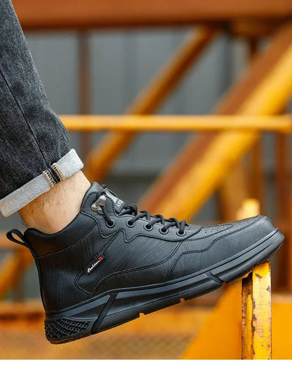 Comfortable safety sneaker for men winter anti-slip boots man construction indestructible black work boots steel nose work shoes