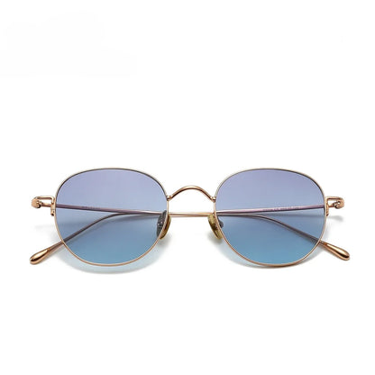 Pure Titanium Ultra Light  Round Women Sunglasses Fashion Outdoor Sports UV400 Men Sunglasses Can Be Paired Prescription Lenses