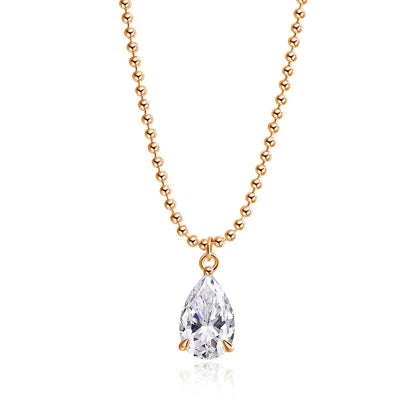 2CT 3CT 5CT 6CT Pear Cut Moissanite Necklace for Women Classic Pendant Sterling Silver 925 Plated 18K Jewelry Wholesale