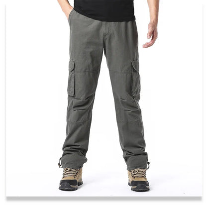 Big Size Men's Casual Sports Pants Stretch Waist Tactical Cargo Pants Man Hiking Pants Joggers Cotton Trousers