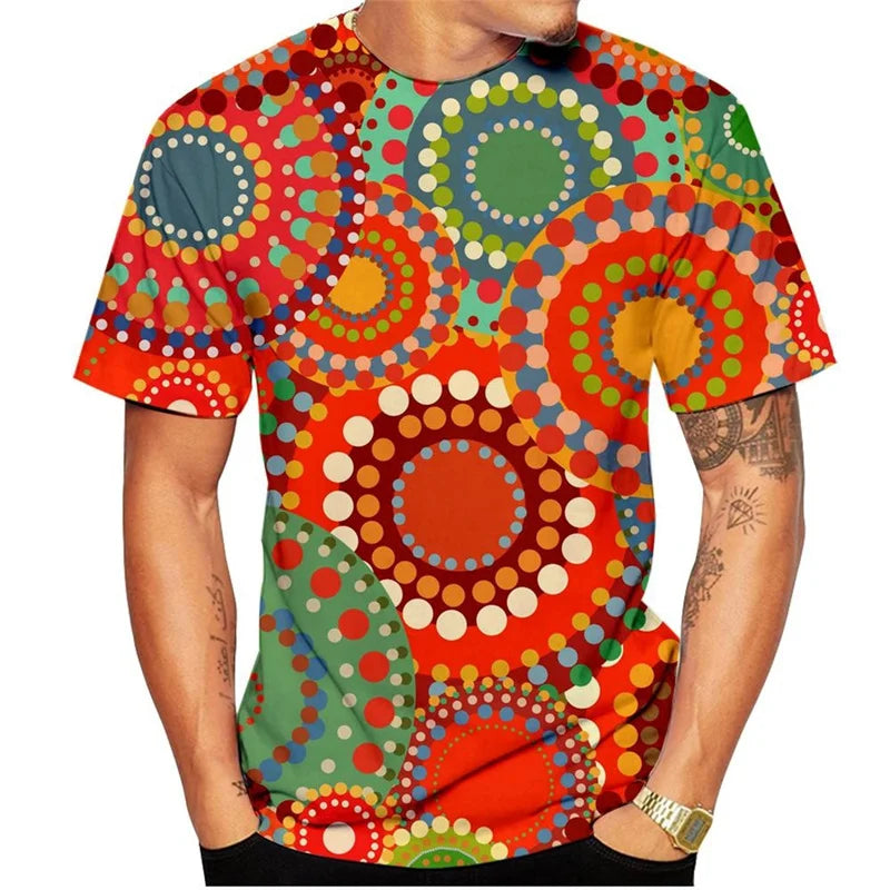 3D Printed Colorful Flower T Shirt For Men Plants Pattern Tees Summer Harajuku Loose Round Neck Tops Short Sleeve Kids T-Shirts
