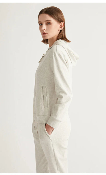 K1071W In Stock High Quality 100% Combed Cotton Zip Woman Cotton Hoodi Cropped Manufacturers Hoodies Women Sweatshirt Clothing