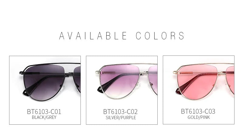 Trend Pilot Sunglasses Women's Fashion Double Bridge Metal UV400 Gradient Sunglasses Women's  Outdoor Sunglasses