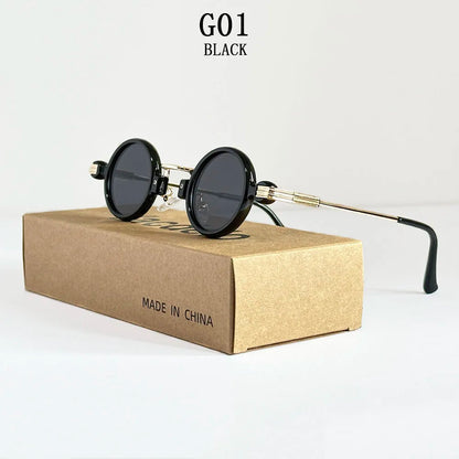 Small Round Punk Sunglass Men Vintage Vacation Steampunk Sunglasses Women Trendy Retro Fashion Glasses Gafas De Sol Hombre Vasos
