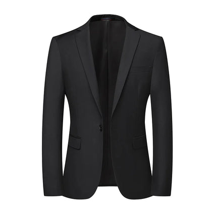 2026 New Arrival Men's Solid Navy Blue  black Blazer Single Breasted Formal Suit Jacket