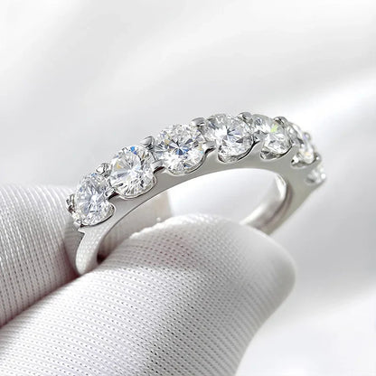 3/4mm Sparkling Moissanite Stackable Ring Certified Wedding Band for Women 100% Real Pure 925 Silver Rings Jewelry