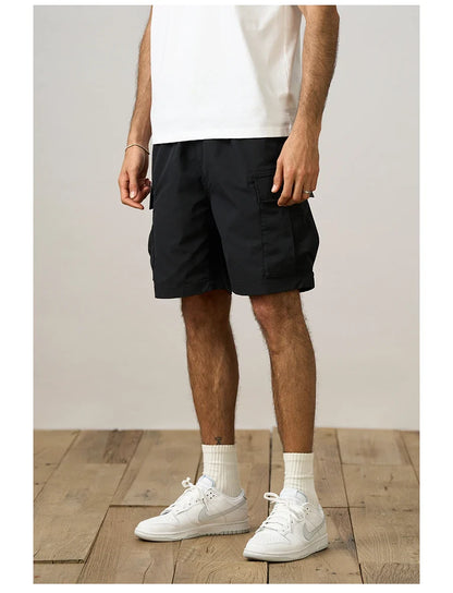 2024 Summer New  Oversize Lightweight 190g  Quick Dry Fabric Cargo Drawstring Shorts Men Cool Fishing Hiking Shorts