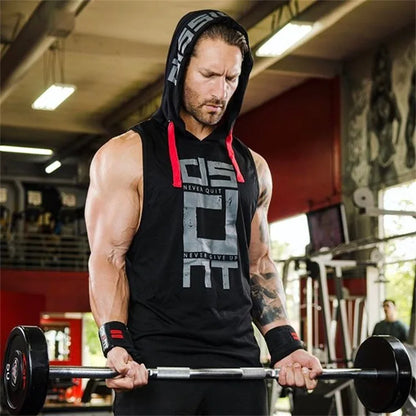 Mens Street Corner Pullovers Fitness Sport Sleeveless Hoodies Gym Bodybuilding Running Training Jogging Cotton Casual Sportswear