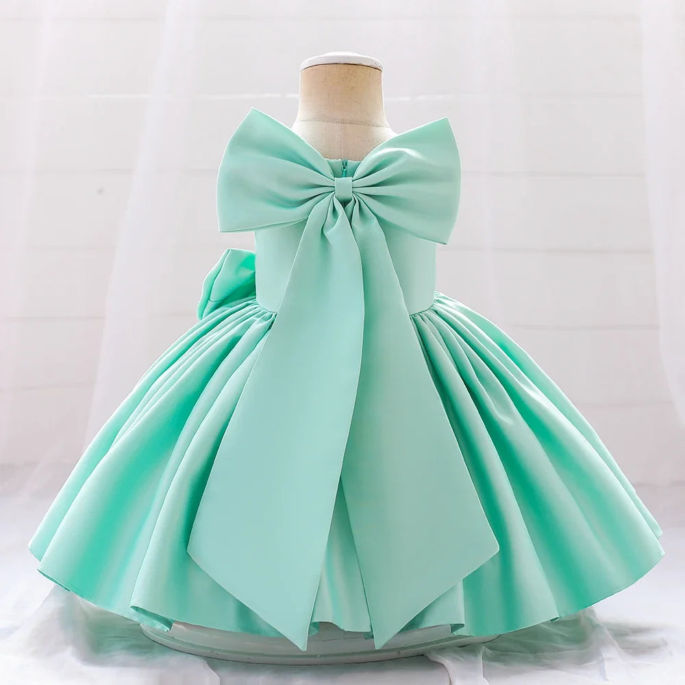 Big Bow Baby Girls Party Dress Toddler 1st Birthday Baptism Princess Kids Dresses for Girl White Wedding Prom Christmas Costumes