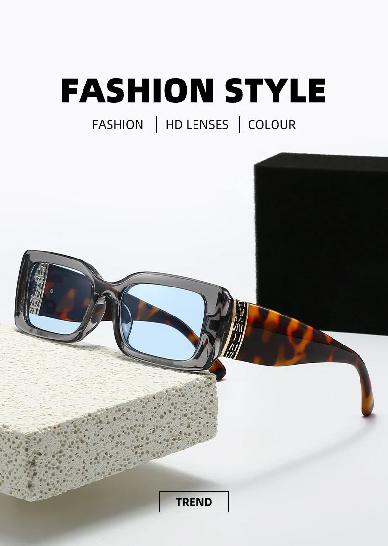 Fashion Small Rectangle Sunglasses for Women Retro Vintage UV400 Men Trending Sun Glasses UV400 Protection Gafas De Sol Mujer