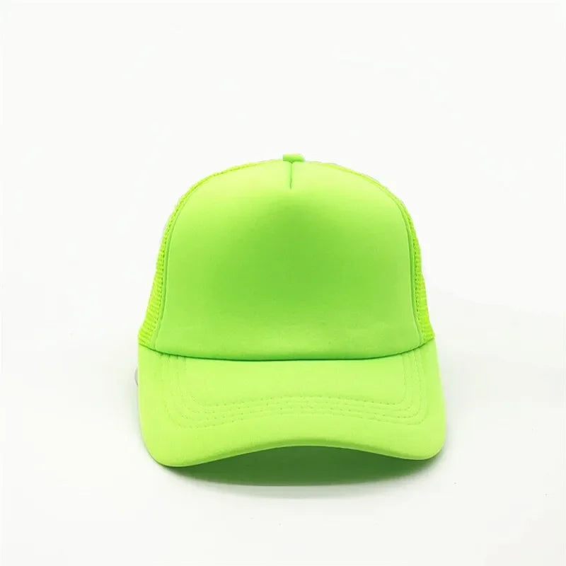 Unisex Cheaper 5 Panel Trucker Hat For Adult Summer Net Baseball Cap Men Women Sponge Mesh Adjustable Sun Hat Visor