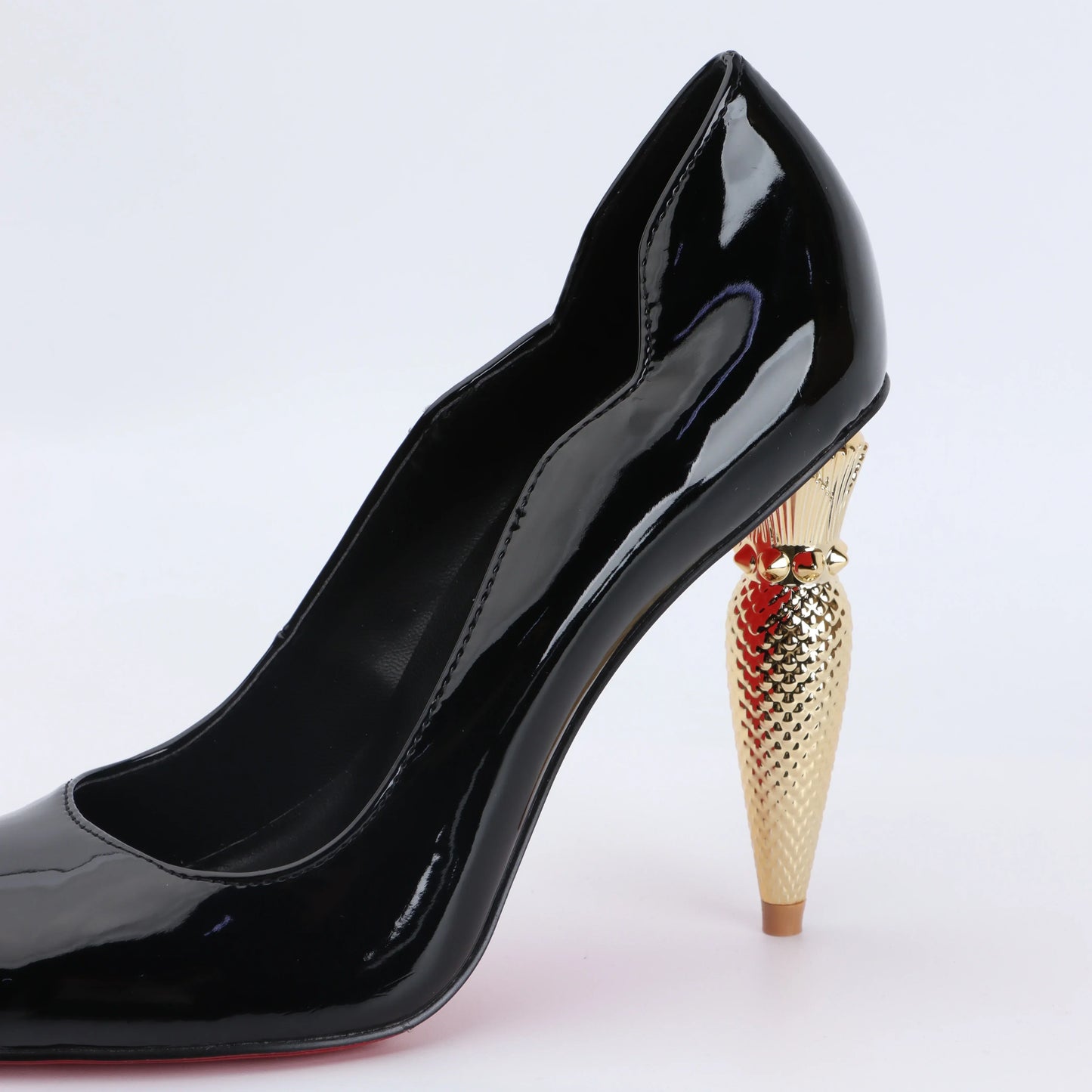luxury Red Bottom Black Pointed toe Heels for Women Shoes 2024 Elegant and Classy Designer Slingback Heels High Quality big Size