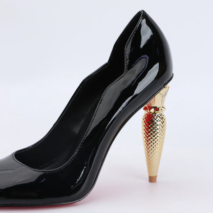 luxury Red Bottom Black Pointed toe Heels for Women Shoes 2024 Elegant and Classy Designer Slingback Heels High Quality big Size
