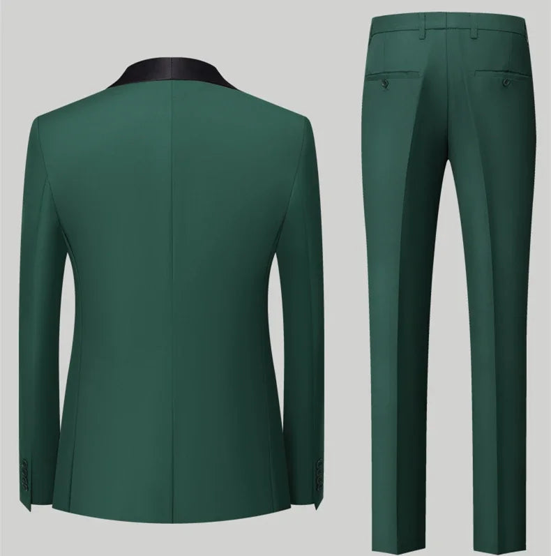 Red Men's Suit 3 Piece, Wedding Party Dress Jacket with Pants Vest, Blue, Green, Gray, Black Available, Asian Size M-5XL 6XL