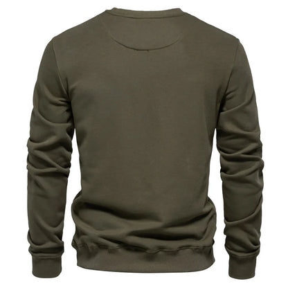 Cotton-blend Mens Crew Neck Solid Color Sweatshirts Pullover Casual Sport Sweatshirt for Men