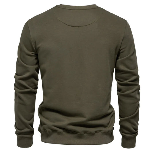 Mens Crew Neck Solid Color Sweatshirts Pullover Casual Sport Sweatshirt for Men