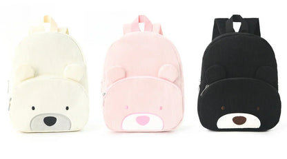 Customized Name Toddler Backpack Cartoon Bear Corduroy Large Capacity Backpack Embroidered Name Backpack Plush Bag