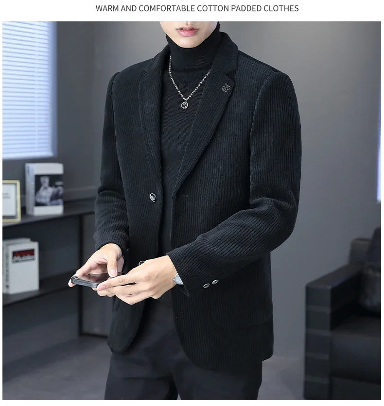 Blazer Boutique Men's Fashion Business Casual Solid Color Korean Version of The Trend Simple Casual Elite Party Gentleman Suit