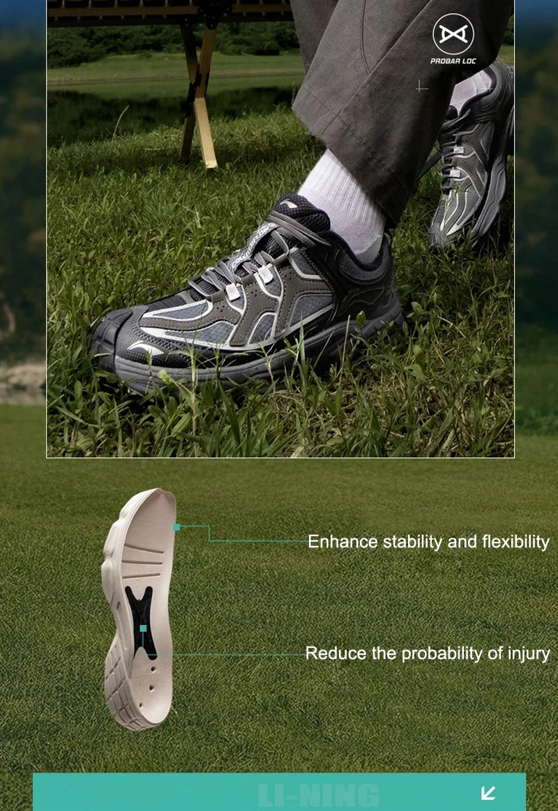 Unisex CLY SHADE Outdoor Hiking Shoes LIGHT FOAM Cushioning Soft Reflective LiNing Casual Sneakers AHTV033