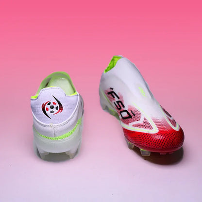 2555 High Quality Mens Soccer Shoes SLIP-ON Non-Slip Turf Soccer Cleats Boys TF/FG Training Football Boots Chuteira Campo F50